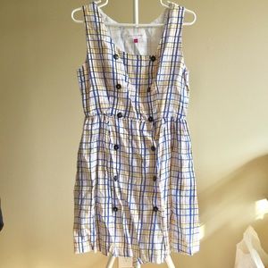 100%lined checked double bottoms dress